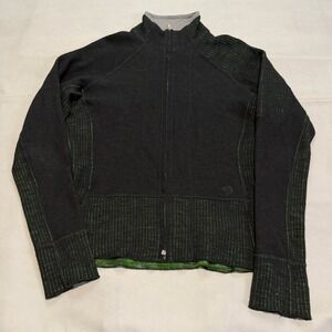 Mountain Hardwear Women Zip Wool Blend Sweater Jacket Minimal Green-MED-6047